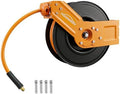 Retractable Air Hose Reel, 1/2" x 50FT Hybrid Air Hose, 300PSI Max, Auto-Rewind & Length-Lock, 1/2" NPT Fitting, Ceiling/Wall Mount Heavy Duty Single Arm Steel Reel for Workshop/Garage by HoldwellS