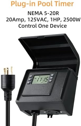 Digital Pool Pump Timer,Twist-Lock NEMA L5-20R - Image 2