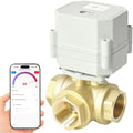 DN20 WiFi Remote Control Smart Water Valve,3/4” DC5V-DC12V Brass 3-Way Electric Ball Valve by ILSY-IVA