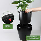 Dexceder 18x17 Self Watering Planter with Wheels (Black Matte) - Image 4