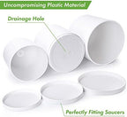 D'vine Dev 3-Pack Plastic Pots & Saucers, 8/10/12 in, White, 74-V-A-5 - Image 4