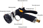 Hose Nozzle, Heavy Duty Hose Sprayer with 8 Adjustable Watering Patterns, Thumb Control Garden Hose Nozzle with Ergonomic Grip, - Image 3