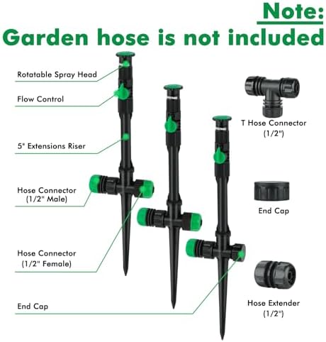 RESTMO Sprinklers for Yard, Above Ground Irrigation Garden Sprinkler System - Image 2