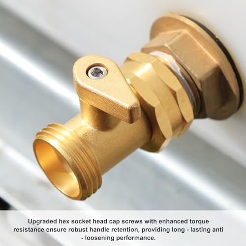 UNWAVER Garden Hose Shut Off Valve,3/4" GHT Brass Water Ball Valve-10Pcs - Image 4