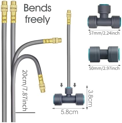 Flexible Brass Adjustable Spray Kit Gray 3/8"PE Hose Quick Connect Fogging Cooling Dedusting Watering System for Garden(5m Kit) - Image 5