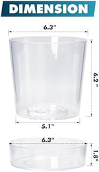 Phoenix Vine 6.5 Inch Clear Acrylic Planter Pot with Tray, Orchid Pot with Drainage Holes, Deep Saucer for Bottom Watering, Transparent Containers for Indoor Plants, Herbs, Set of 3, 91-A-F-3 - Image 3