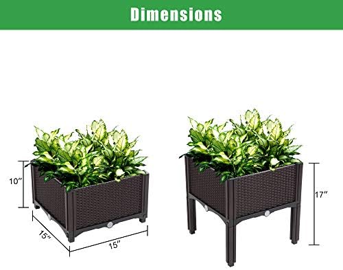 Raised Garden Beds, Planter Box, Self-Watering Plastic Planter for Indoor Outdoor Vegetables, Fruits, Potato, Flowers (2 Pcs) - Image 5