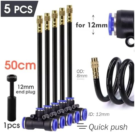 Irrigation System forgarden 20/30/50cm Garden 360° Free-Bend Brass Misting Nozzle for 6/8/10/12mm PE Hose Adjustable Atomization Sprayer Garden Sprinkler(50cm Nozzle for 12mm) - Image 2