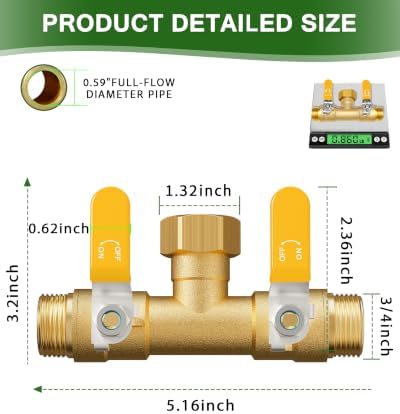 Hose Splitter 2 Way, Heavy Duty Brass Garden Hose Splitter - Image 2