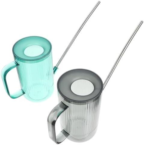 Stainless Steel Long Spout Watering Can 2 Sets for Home Office by Toyvian