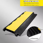 Cable Protector Ramp 4-Channel Rubber Cable Ramp, Heavy Duty Cable Protector Wire/Hose/Pipe Hider Driveway Protective Covering - Image 3