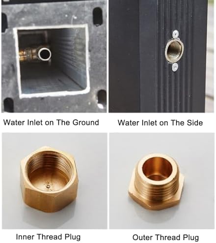 Outdoor Faucet Vertical Garden Water Column Stainless Steel Freestanding Garden Hose Holder for Garden Irrigation and Watering(50x5cm/20x2in) - Image 5