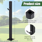 33 Inch Retractable Hose Reel Mounting Post with Multi-functional Hook Heavy Duty Vertical Stand for Garden Outdoor - Image 2