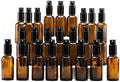 YIZHAO Amber Glass Spray Bottles 1oz, with Small Fine Mist Spray, Metal Cap, Refillable for Essential Oil,Travel,Cleaning,Perfume,Aromatherapy,Makeup – 24 Pcs by YizhaoGlassSprayandDropperBottles