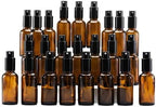 YIZHAO Amber Glass Spray Bottles 1oz, with Small Fine Mist Spray, Metal Cap, Refillable for Essential Oil,Travel,Cleaning,Perfume,Aromatherapy,Makeup – 24 Pcs by YizhaoGlassSprayandDropperBottles
