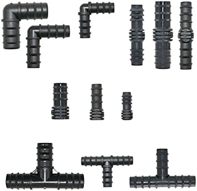 Hose Connector Adapter 16mm 20mm 25mm PE Pipe Barb Connector T-shaped Elbow Repair End Plug 1/2 3/4" Garden Drip Irrigation Pipe Connector Connector 4PC (Color : Black) by Unknown