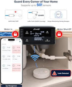 Frizzlife LPG365 Smart Water Auto Shutoff Valve W/ 3 Leak Sensors, 100% Dual Detection- 0.01GPM Ultrasonic Micro Leak Detector & Sensor-Triggered Shutoff, App Control, Flow & Temp Monitor,Fits 3/4"&1" - Image 4