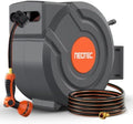 5/8 in 115 ft Retractable Garden Hose Reel with 9-Pattern Sprayer Nozzle by Unknown
