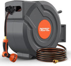 5/8 in 115 ft Retractable Garden Hose Reel with 9-Pattern Sprayer Nozzle by Unknown