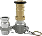 SAFBY Fire Hose Nozzle NPSH/NPT Thermoplastic Fire Equipment Spray Jet Fog with Aluminum Female and Male Fitting (2 Inch Brass) by SAFBY