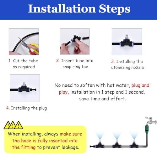 360° Swivel Nozzles Dust Suppression Misting Cooling Kit - PE Hose for Construction, Workshop, Farm & Outdoor Use - Efficient Water Spray System for Dust Control - Image 6