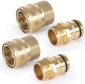 STYDDI 3/4-inch Full Flow Super Heavy Duty Hose Quick Connect Fittings, Lead-free Brass Full Port Garden Hose Quick Connector Coupler, 3/4” GHT High-Volume Hose Quick Release Adapter Set, 2 Set by STYDDI