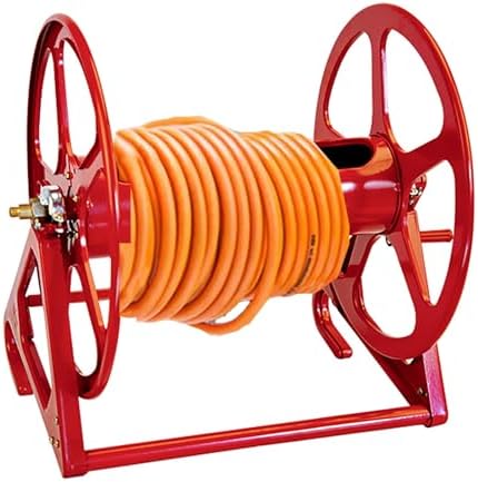 Heavy Duty Metal Garden Hose Reel with Hand Crank, Wall/Floor/Truck Mounted, Durable Steel Hose Storage Cart for Watering, Spraying, and Car Washing by Unknown