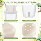 Ziliny 18 Pcs Self Watering Pots Plastic Plant 3 Sizes Flower Plant Pot with Inner White Flower Pots for Indoor House Plants Plastic Self Watering Pot for Herbs Flowers (S,M,L) - Image 3