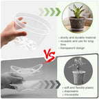 RooTrimmer 15 Pack 8/7/6 Inch Clear Nursery Pots with Saucer, Transparent Plastic Plant Pot with Drainage Hole, Sturdy Planting Starter Pots for Gardening Flower Herb Vegetable - Image 4