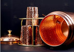 Pure Copper Hammered Water Dispenser Storage Water Tank withTap and set of 4 Copper Glass and Stand | Water Pot | Cooper Water Storage Tank | 6.5 Ltr Capacity | 218 Oz - Image 5