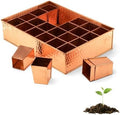 Kings County Tools Seed Starter Tray - Copper Metal Seedling Tray with 24 Tapered Plant Starter Pots for Planting Seeds-Germination Kit for Sprouting - Greenhouse Accessories and Gardening Gifts by KingsCountyTools