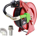3/4" x 50' Retractable Fuel Hose Reel with Automatic Shut-Off Nozzle – Spring-Driven Diesel Hose Reel, 300 PSI, Industrial Heavy-Duty Steel Construction,Diesel Reel for Aircraft, Ships by BORRITTMACHINERY