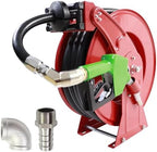 3/4" x 50' Retractable Fuel Hose Reel with Automatic Shut-Off Nozzle – Spring-Driven Diesel Hose Reel, 300 PSI, Industrial Heavy-Duty Steel Construction,Diesel Reel for Aircraft, Ships by BORRITTMACHINERY