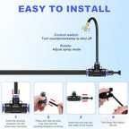 M METERXITY 1-Set Drip Irrigation System, 98Ft 1/2" Hose Garden Watering Misting System with 30pcs 360° Adjustable Copper Nozzles for Greenhouse/Yard/Lawns, Atomizing Watering Accessories - Image 4