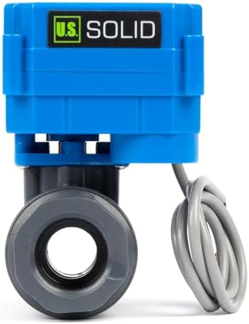 U.S. Solid 3/4" UPVC Motorized Ball Valve - Normally Open Plastic Electrical Ball Valve with Full Port, 2 Wire Auto Return, 9-36V AC/DC, N.O. by USSolid