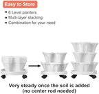 GameXcel Vertical Planter Tower - 6 Tier Stackable Garden Planters with Wheels and Tools Plant Pots for Strawberry Herb Flower and Vegetable Indoor Outdoor Use White - Image 7