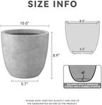 Kante Small Round Bowl Pale Gray Concrete Planter 10" Dia, Outdoor - Image 2