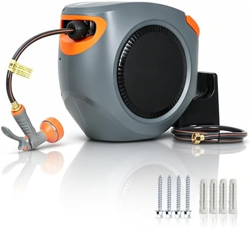 Retractable Garden Hose Reel – 100FT, 1/2" PVC by Unknown