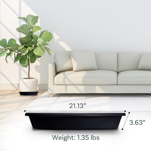 The HC Companies Flower Pot Saucers - Plastic Plant Saucer for Outdoors & Indoors - Traditional Design Plant Pot Trays for Water Drainage - Durable & Stylish Round Plant Tray (21-inch Black) - Image 3
