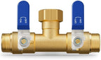 Hose Splitter 2 Way, Heavy Duty Brass Garden Hose Splitter by ZaakWang