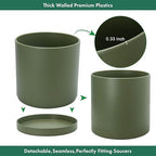 D'vine Dev Plastic Planter Pot with Saucer, 10 in, Olive, 74-X-I-2 - Image 6