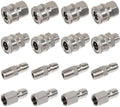 1/4'' Quick Connect Coupler Fittings Stainless Steel Adapter Set for Pressure Washer NPT Male and Female Thread Kit, 16 Pieces adapters by Unknown