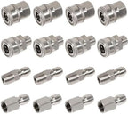 3/8'' Quick Connect Coupler Fittings Stainless Steel Adapter Set for Pressure Washer NPT Male and Female Thread Kit, 2 Pack by Unknown