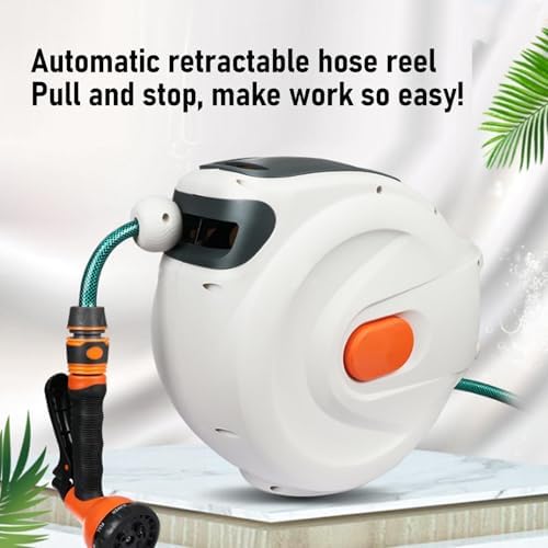 Garden Hose Reel, Auto Retractable Water Hose Reel (20m) - Image 3