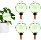 Plant Self Watering Globes with Covers, Plastic Water Bulbs Top Fill, Plant Watering Devices System Slow Release Terracotta, Water Spikes Stakes for Indoor (Green, 4pack) by GEWOSI