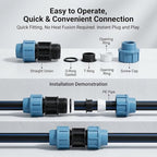Heavy Duty Nickel-Plated Brass Rain Barrel Diverter Kit for 2 Barrels with PE Hose & Fittings Leak-Resistant Connector for IBC Tote Water Transfer - Image 5