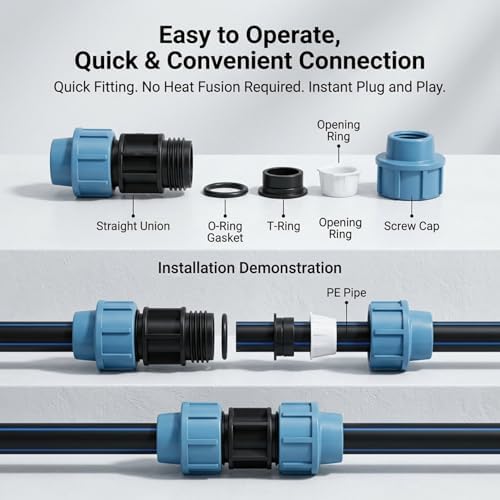 Heavy Duty Nickel-Plated Brass Rain Barrel Diverter Kit for 2 Barrels with PE Hose & Fittings Leak-Resistant Connector for IBC Tote Water Transfer - Image 5