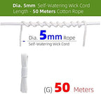 1pcs 4/5/6/8mm Self Watering Cotton Wick Cord Potted Plant Planting Planter Pot Automatic Slow Release, for Garden Drip Irrigation System (Size : 5mmx50m) - Image 2