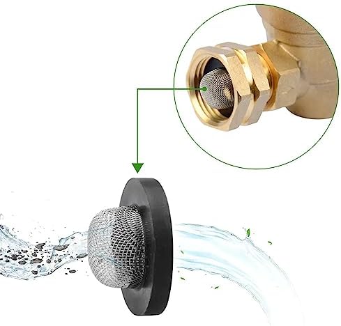 Tyenaza RV Water Pressure Regulator, Brass Water Pressure Reducer Kit 160PSI with Gauge Inlet Screen Filter, Drip Irrigation System for Camper Travel Trailer - Image 4