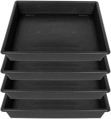 NIMYAU Square Plant Saucer 14 Inch 4 Pack, Plant Stand Plant Trays for Pots Heavy Duty Plastic Plant Saucers for Indoors Outdoors, Flower Pot No Holes Terracotta Plant Lover Gardening Gifts by NIMYAU